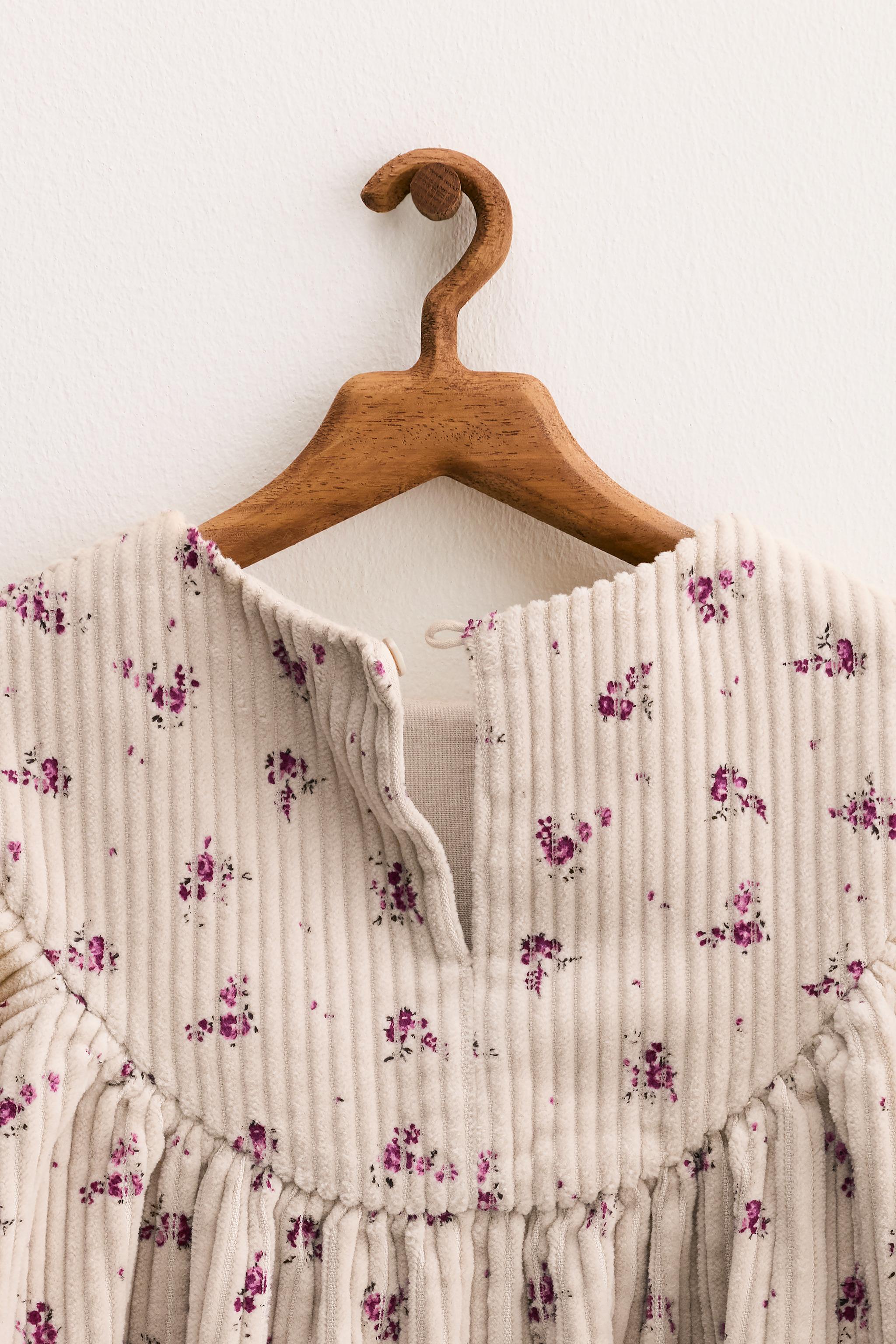 ZARA TIMELESS - FLORAL CORDUROY DRESS